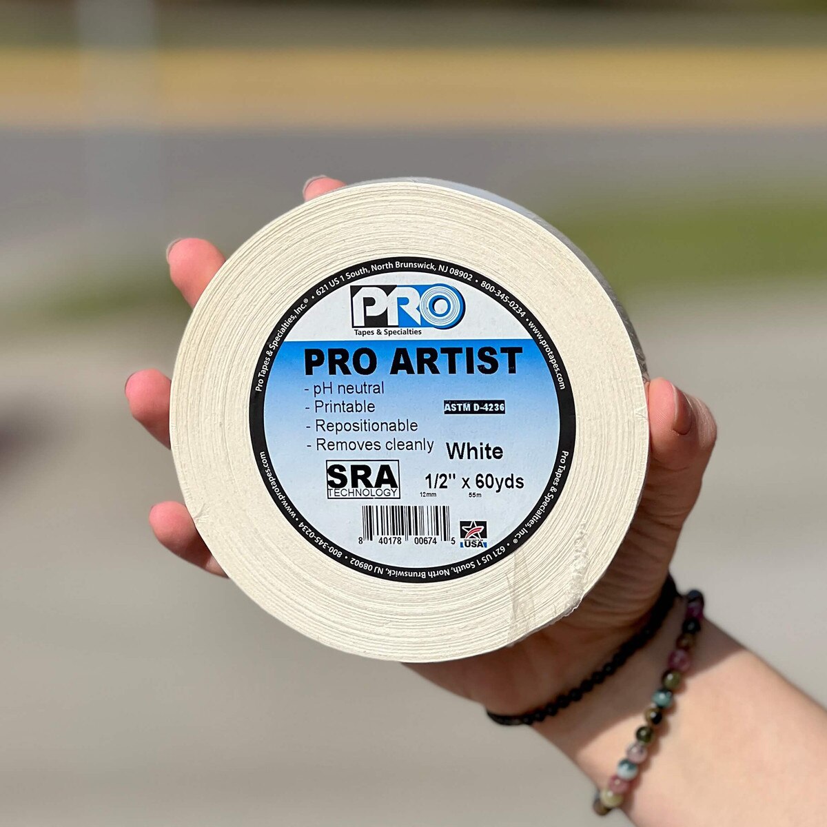 PRO ARTIST TAPE 1/2 INCH X 60 YD
